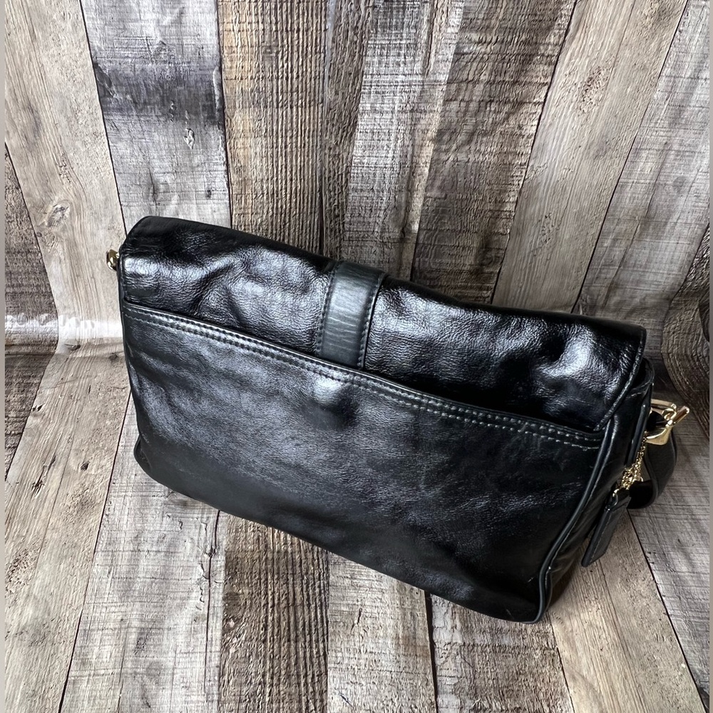 COLE HAAN BLACK LEATHER SHOULDER BAG HANDBAG PURSE SMALL SIZE - Picture 9 of 16